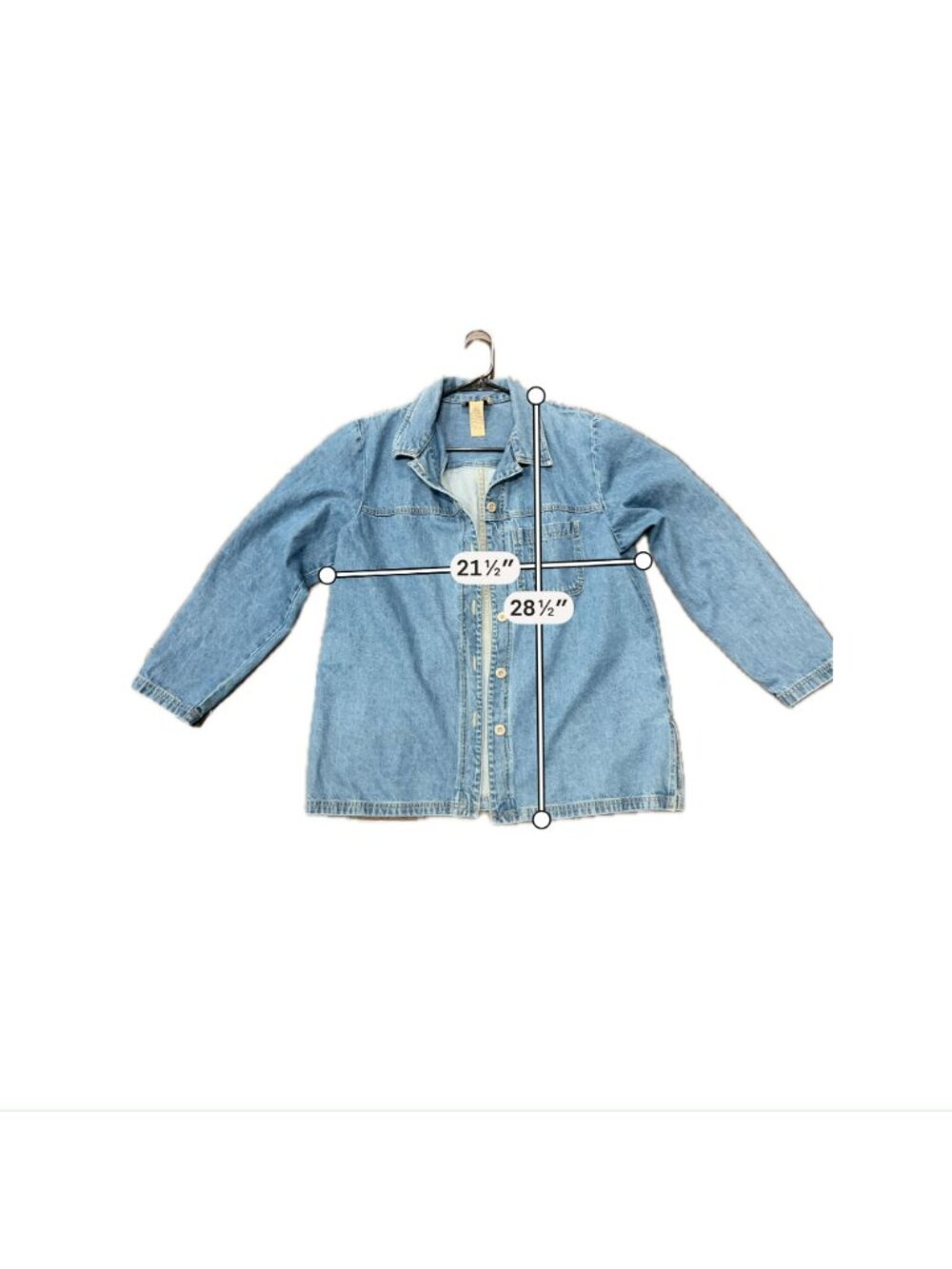 Sag Harbor Sport Large Petite Denim Button-Up Jacket 100% Cotton Retro Vintage - Picture 7 of 10